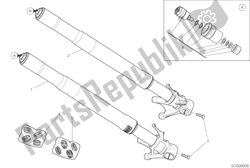 Toutes les pièces pour le Fourche Avant du Ducati Superbike Panigale V4 Specale Thailand 1100 2019